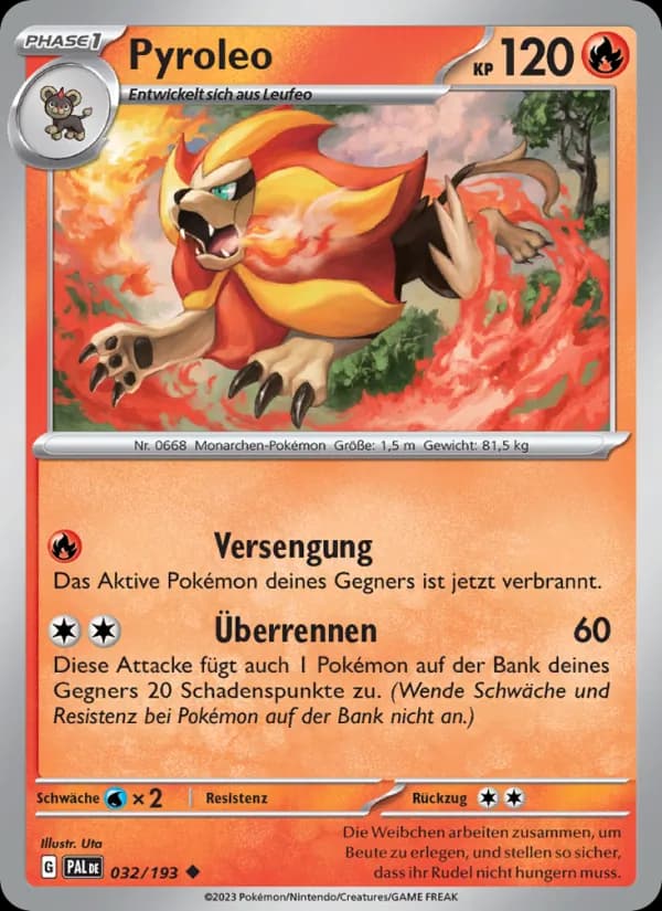 Pyroleo card in German