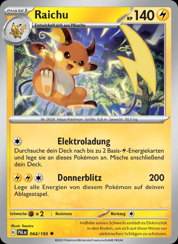 Raichu card in German