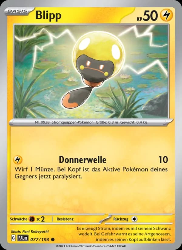 Blipp card in German