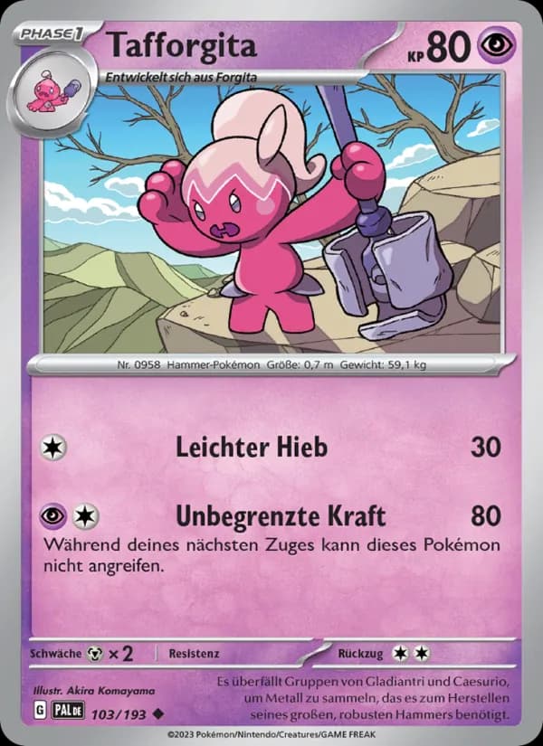 Tafforgita card in German