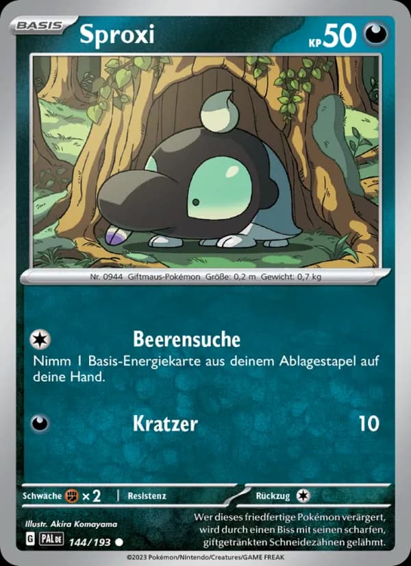 Sproxi card in German