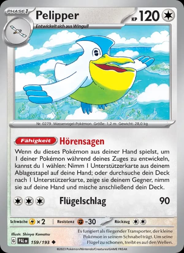 Pelipper card in German