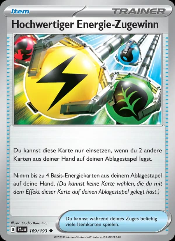 Hochwertiger Energie-Zugewinn card in German