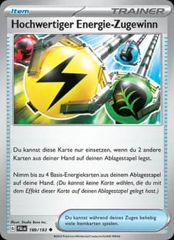Hochwertiger Energie-Zugewinn card in German