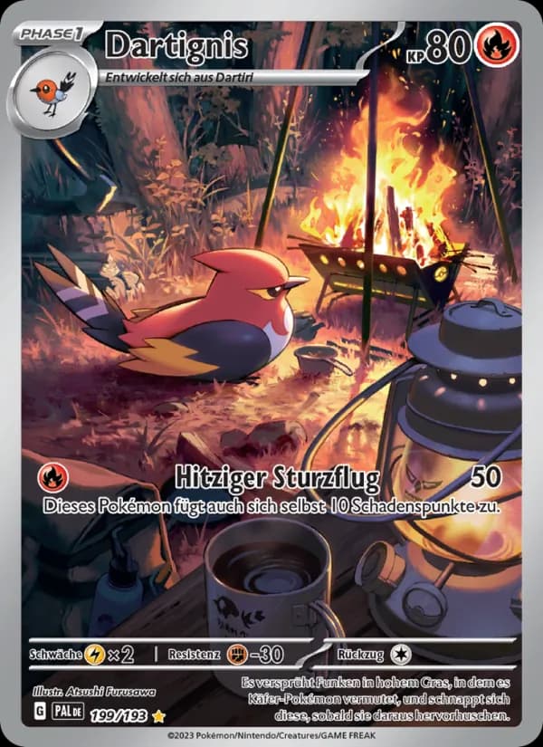 Dartignis card in German