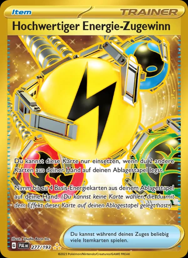 Hochwertiger Energie-Zugewinn card in German