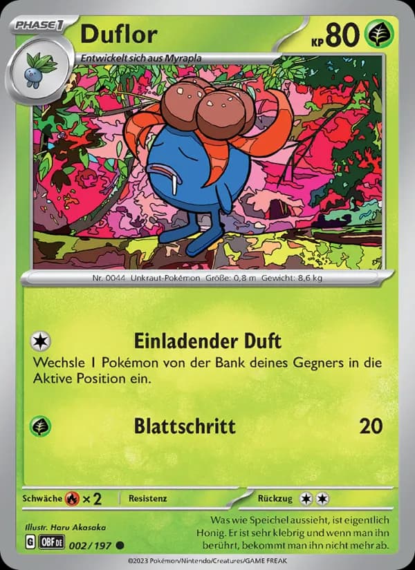 Duflor card in German