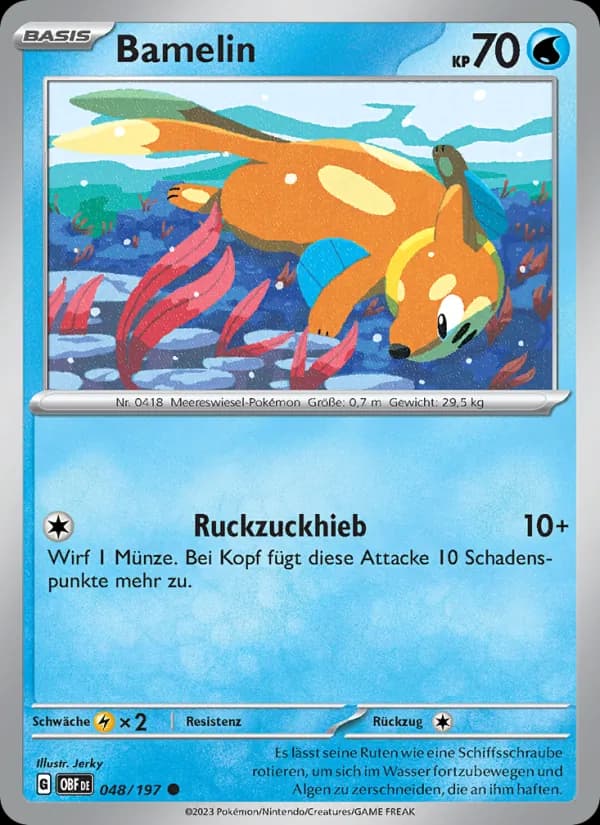 Bamelin card in German