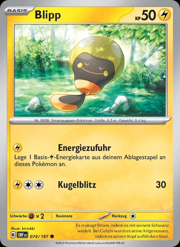 Blipp card in German
