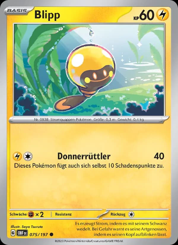 Blipp card in German