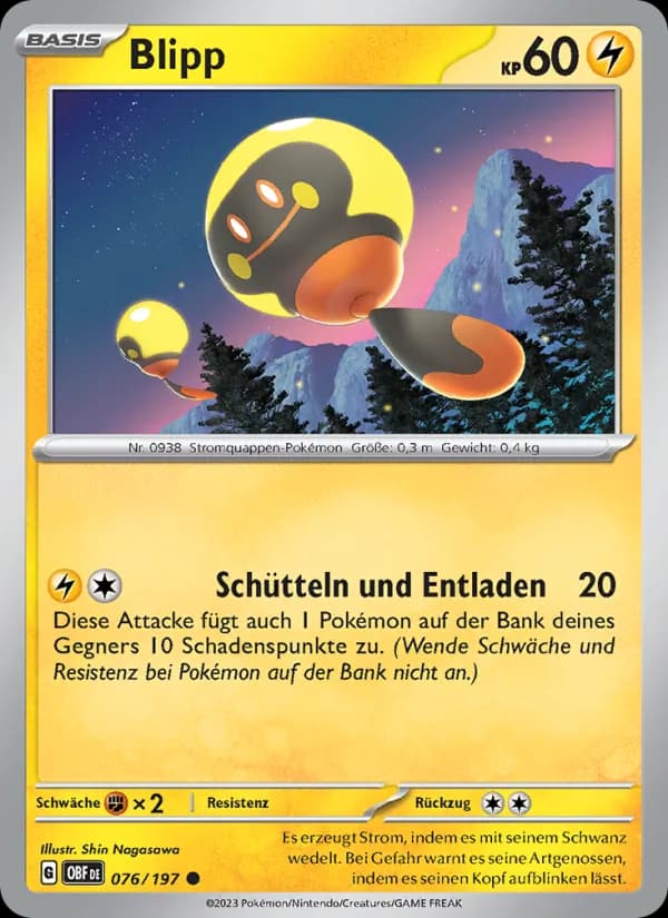 Blipp card in German