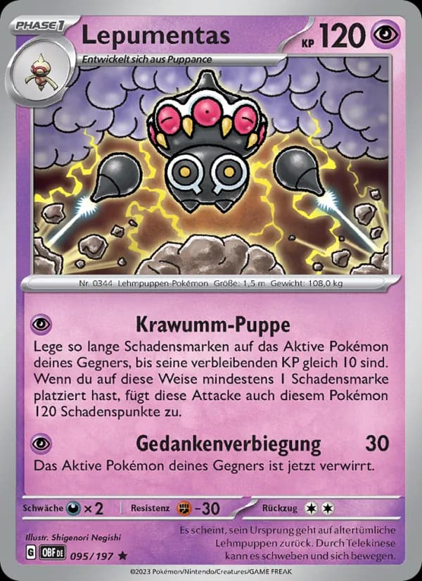 Lepumentas card in German
