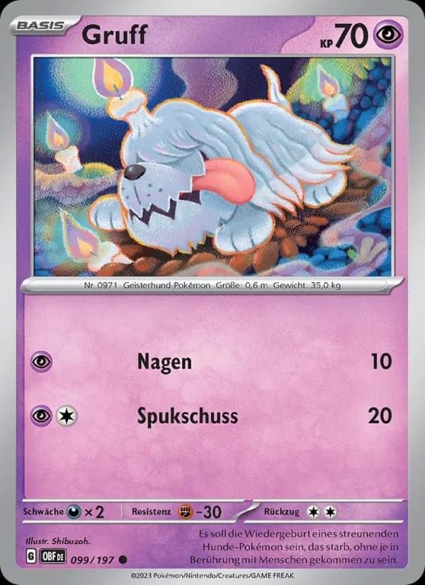 Gruff card in German