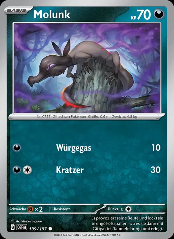 Molunk card in German