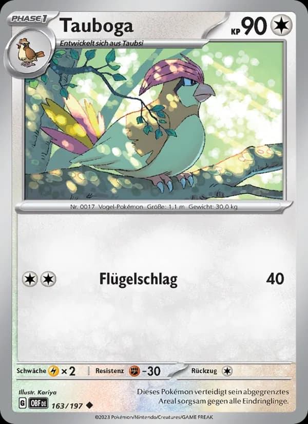 Tauboga card in German