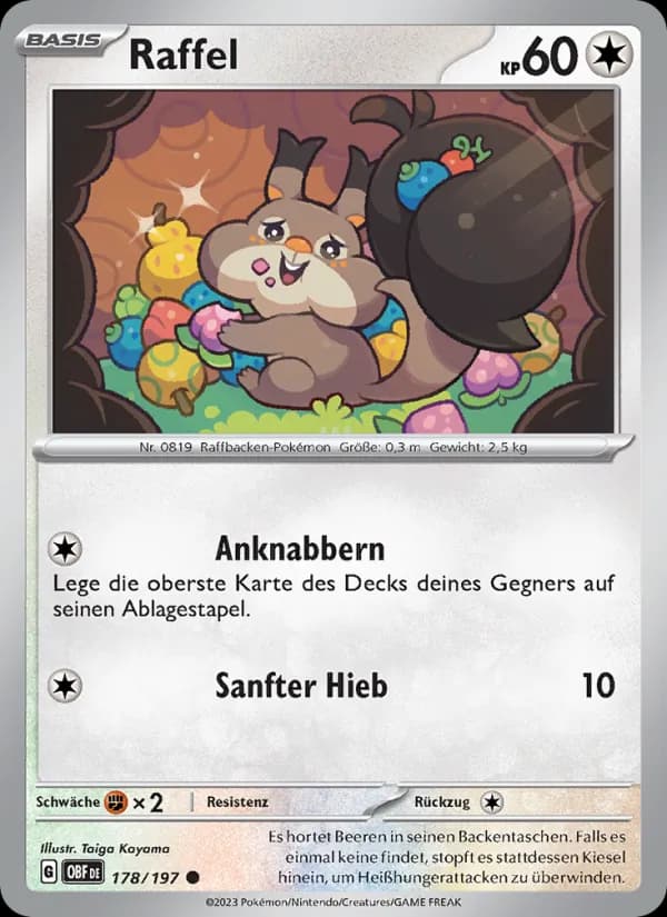 Raffel card in German