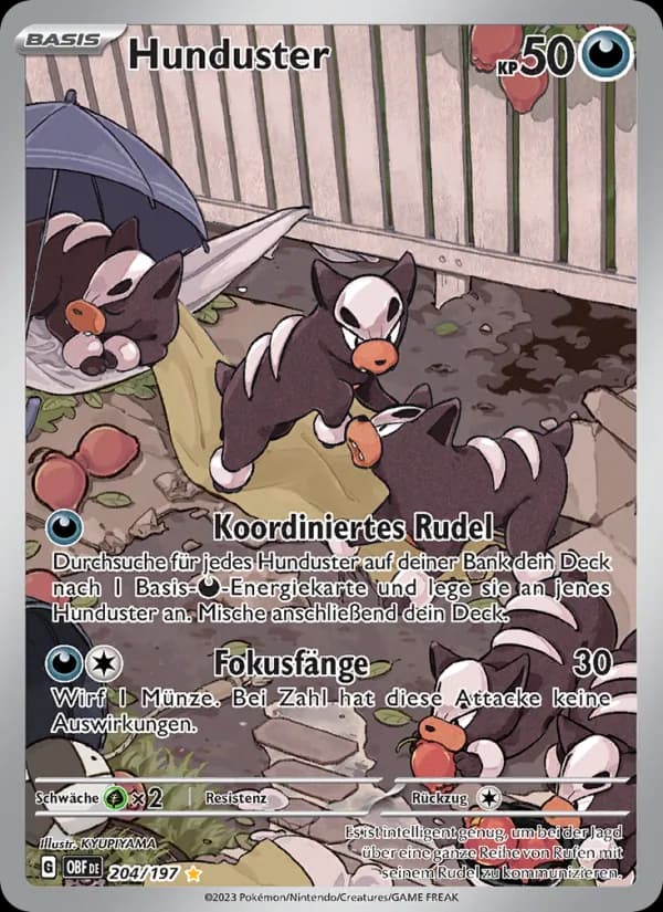 Hunduster card in German