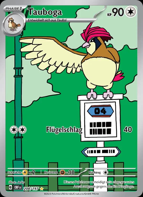 Tauboga card in German