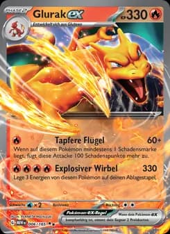 Glurak-ex card in German