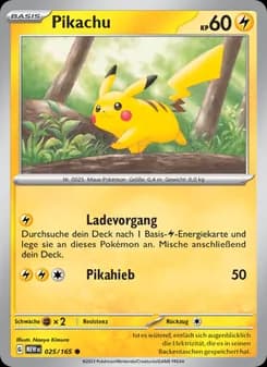 Pikachu card in German
