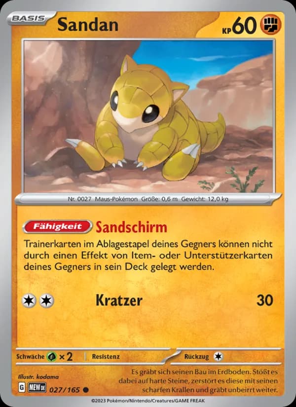 Sandan card in German