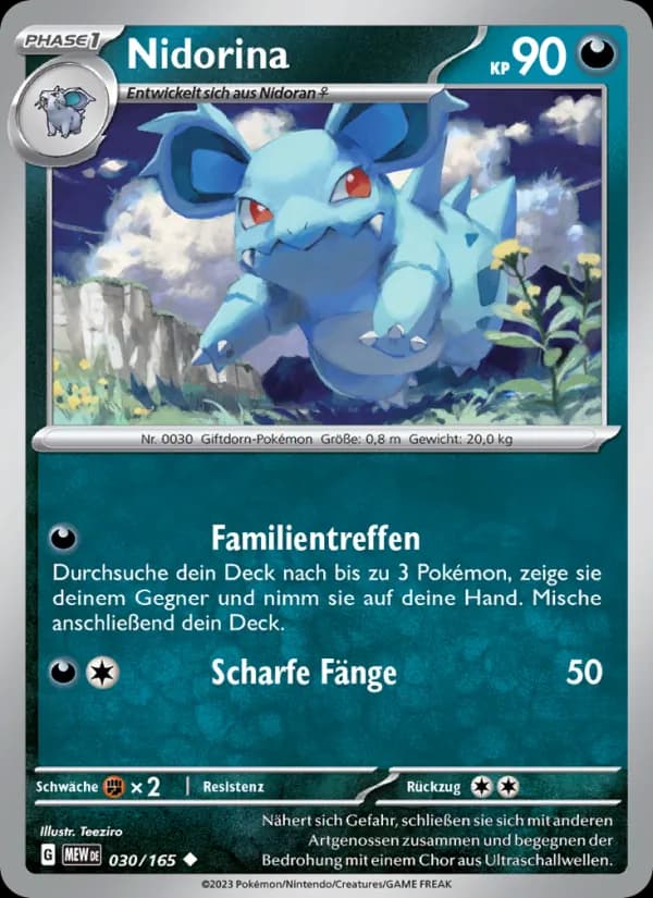 Nidorina card in German