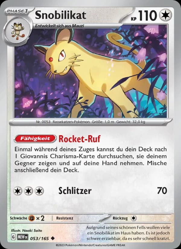 Snobilikat card in German