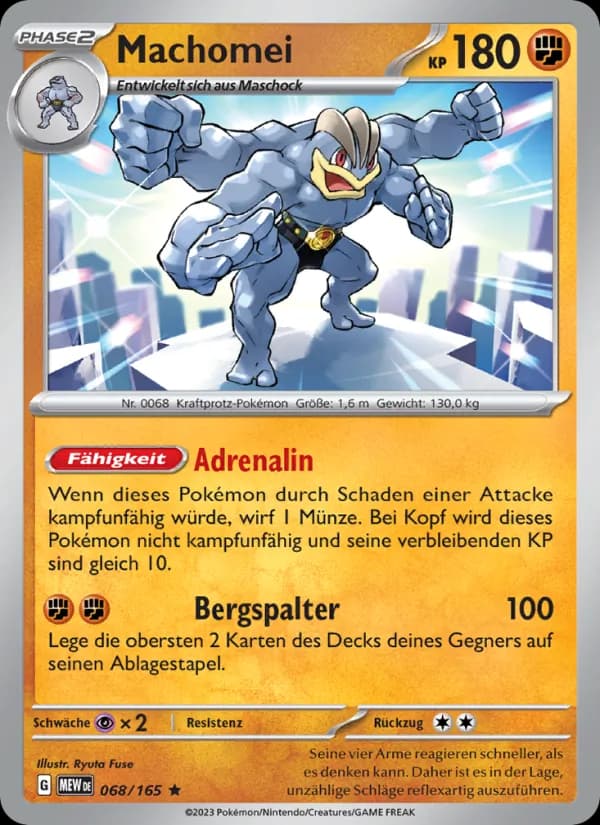 Machomei card in German