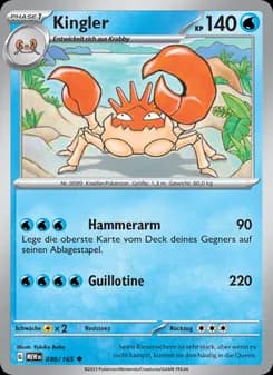 Kingler card in German