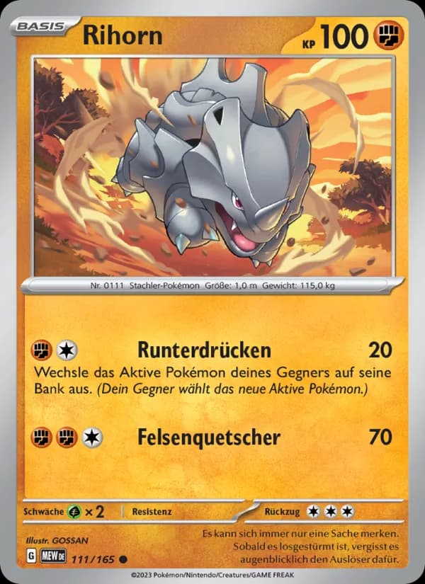 Rihorn card in German