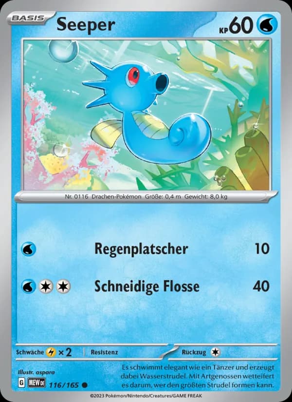 Seeper card in German