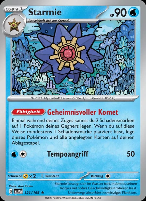 Starmie card in German