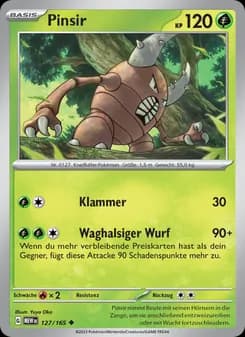 Pinsir card in German