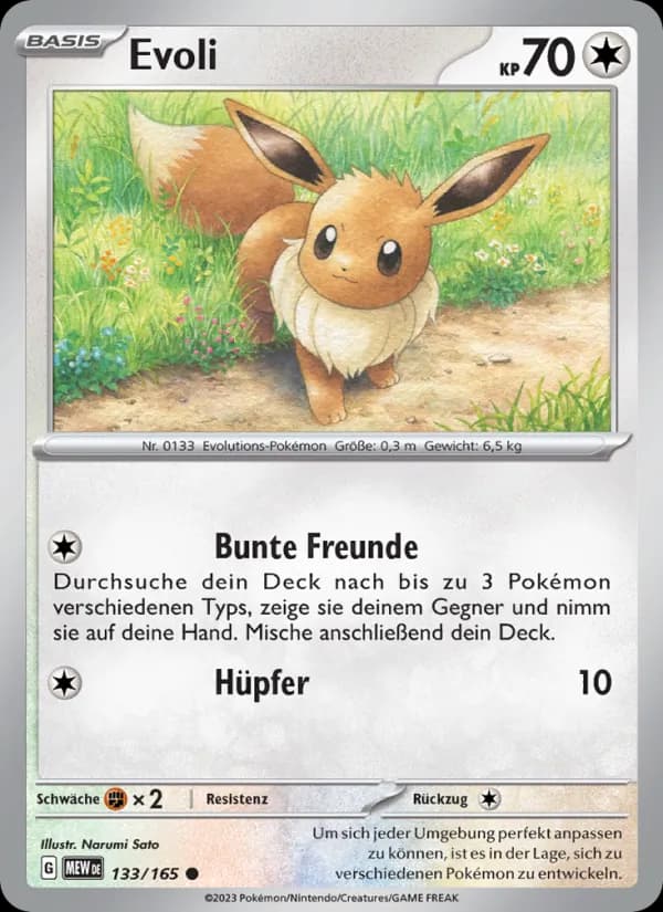 Evoli card in German
