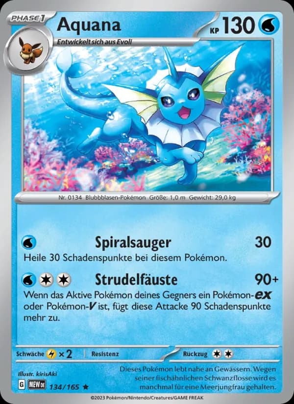 Aquana card in German