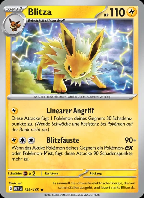Blitza card in German