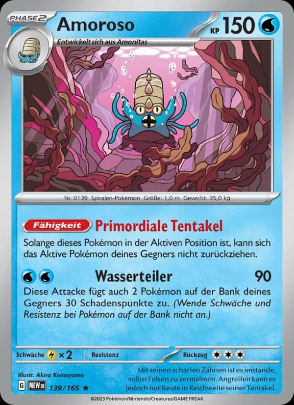 Amoroso card in German