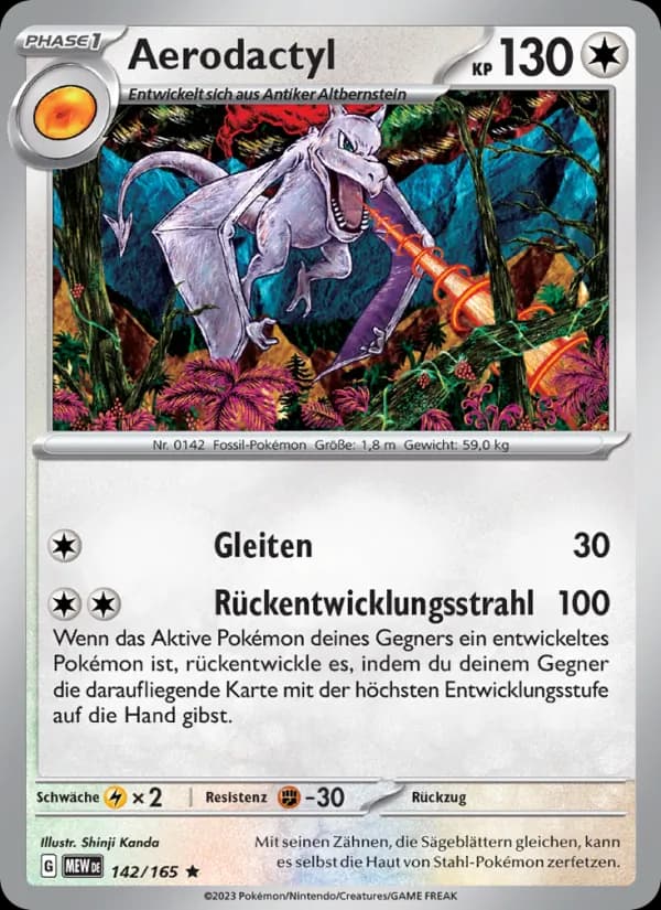 Aerodactyl card in German