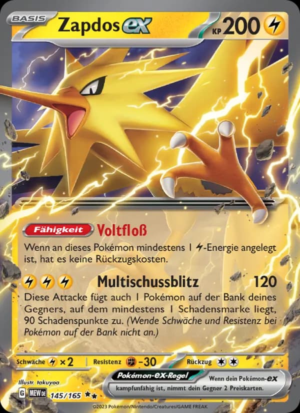 Zapdos-ex card in German