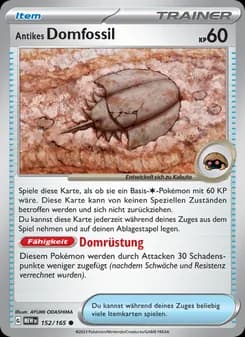 Antikes Domfossil card in German