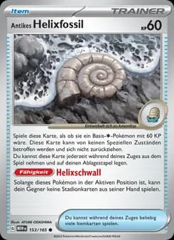 Antikes Helixfossil card in German
