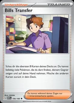 Bills Transfer card in German