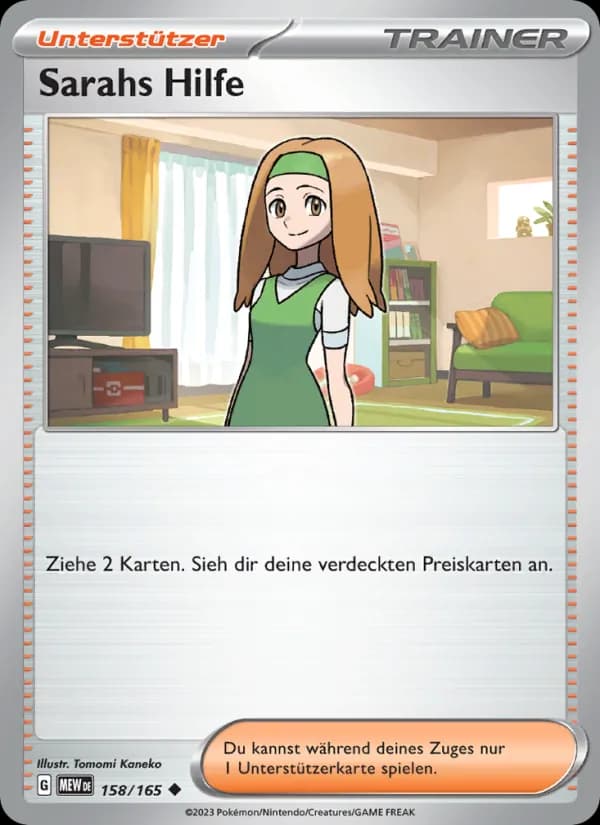 Sarahs Hilfe card in German