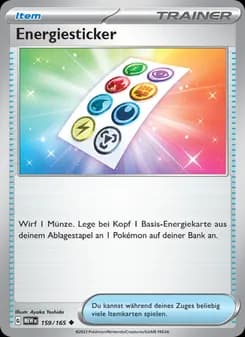 Energiesticker card in German