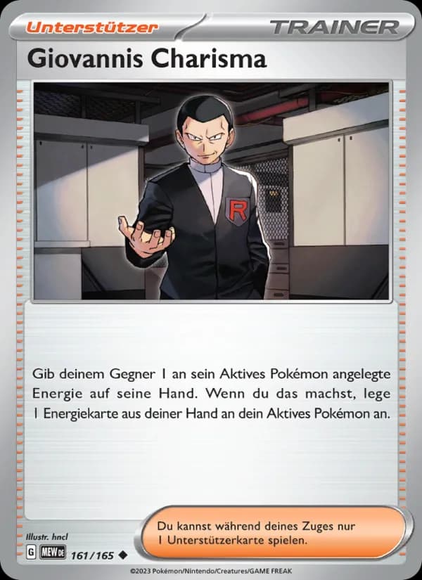 Giovannis Charisma card in German