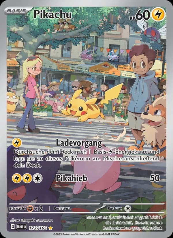 Pikachu card in German