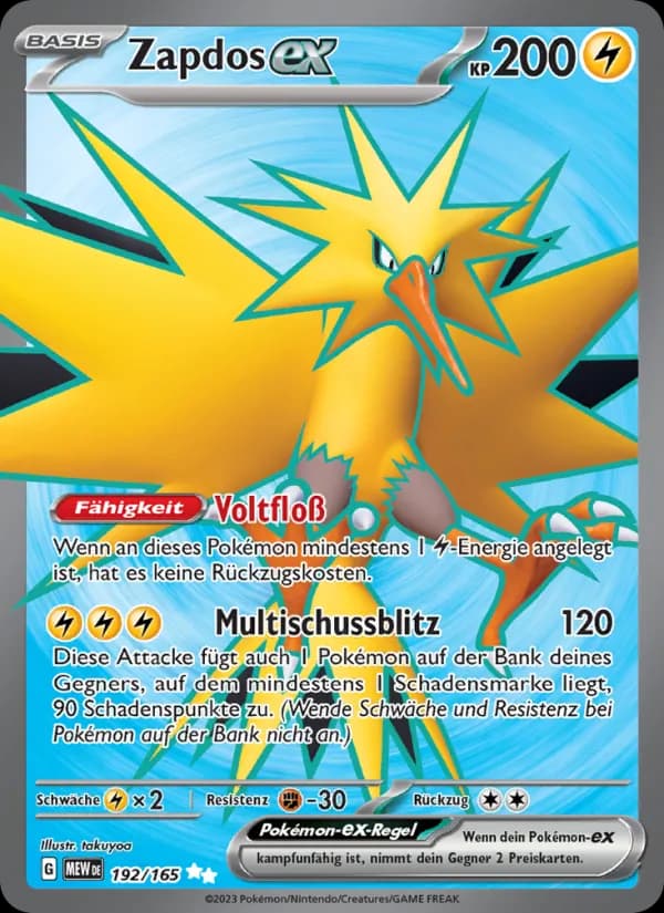 Zapdos-ex card in German