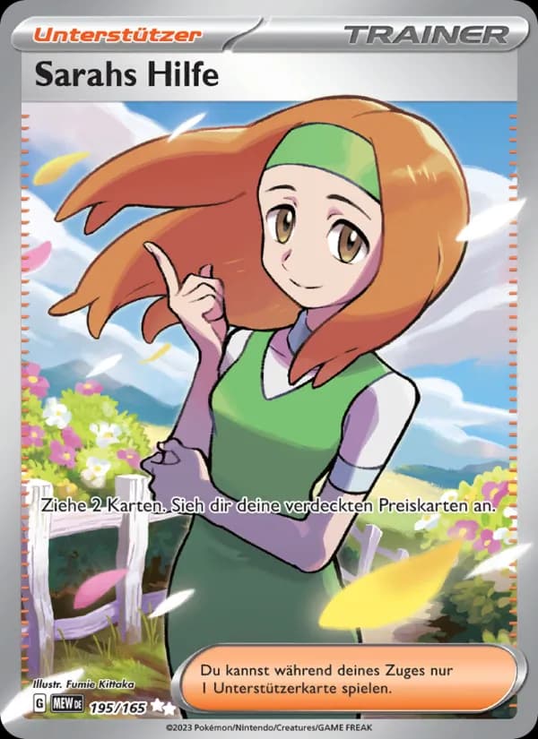 Sarahs Hilfe card in German