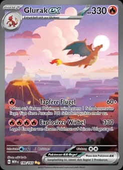 Glurak-ex card in German