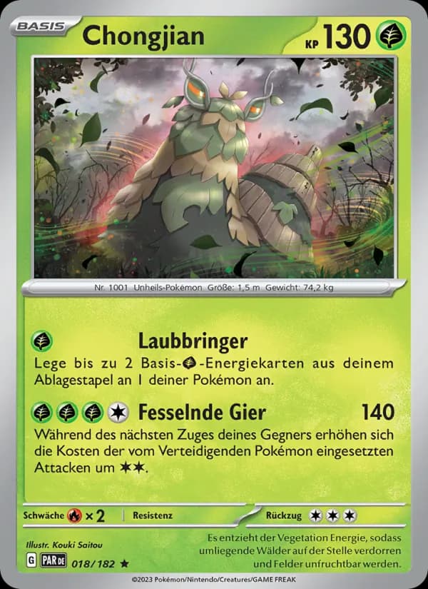 Chongjian card in German